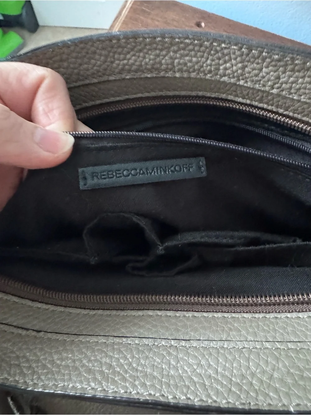 Rebecca Minkoff Pebbled Leather Shoulder Bag in Taupe